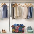 thumbnail image 5 of Yayeee 2 Pack Canvas Storage Basket with Handles for Shelves Fabric Bins Closet Organizer, Vibrant Blooming Flowers, 5 of 8