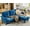 Blue, variant on Domusensus 83" L-Shaped Sectional Sofa with Ottoman, Velvet 3-Seater Couch for Small Spaces, Grey