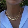 thumbnail image 2 of Muddy Jewelry Dainty Gold Necklaces for Women，14K Gold Plated Thin Layered Jewelry Set with Herringbone & Snake Chains, Perfect for Gifts, 2 of 6