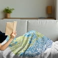 thumbnail image 3 of Floral World Map Soft Flannel Fleece Throw Blanket, Climate Change Theme Planet with Floral Leaves Environment Art, Cozy Plush for Indoor and Outdoor Use, 50" x 60", Blue Lime Green, by Ambesonne, 3 of 5