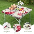 thumbnail image 4 of Square Tablecloth with Elastic Edges 36 * 36 Inch Pioneer Waterproof the Peony Flowers Table Cover Washable Indoor and Outdoor for Party Kitchen Dinner Banquet Patio Picnic, 4 of 6
