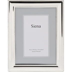 Double Border Bead Silver Picture Frame, Tarnish Resistant Finish, Perfect Photo Frame for any End Table, Credenza, Shelf, or Nightstand, Silver 5x7