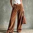 thumbnail image 2 of DORKASM Womens Corduroy Pants High Waist Elastic Waisted Trendy Trousers Wide Leg Fall Winter Ribbed Corduroy Comfy 2026 Pants with Pockets Brown 3XL, 2 of 4