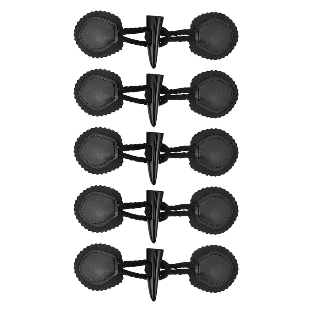 POPETPOP Vintage Resin Horn Buttons Black for Coats and Overcoats 5Pcs