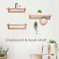 thumbnail image 4 of Gancho de almacenamiento de madera montado en la pared Perchero para porche Estante de toalla para baño Pasillo Sala de estar, 4 ganchos Eigraketly LF000049-01B, 4 of 7