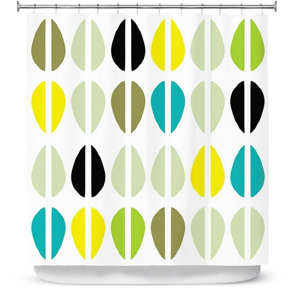 Shower Curtains 70" x 93" from DiaNoche Designs by Traci Nichole Design Studio - Cowrie Stripe Multi