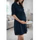 thumbnail image 5 of Vestido Maternidad Camisero Cómodo Elegante Vestido Embarazo Casual Oficina Manga Ajustable Color Azul Marino, 5 of 5