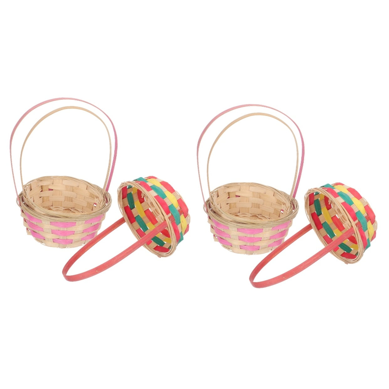 Raindrops 6 pcs  Handheld Bamboo Basket Easter Egg Storage  Basket Sundries Storage Container