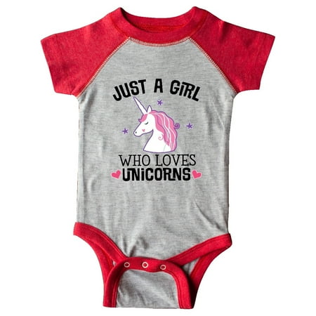 

Inktastic Just A Girl Who Loves Unicorns Gift Baby Girl Bodysuit