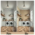 thumbnail image 3 of S4Sassy Art Deco Fan Tree Wallpaper - Beige Wall Covering, 25" x 60" Self-Adhesive Textured Vinyl Wallpaper, Walls Wrap, Easy DIY Wall Covering For Farmhouse Bedroom, Room, Cabinets, Living Spaces, 3 of 8