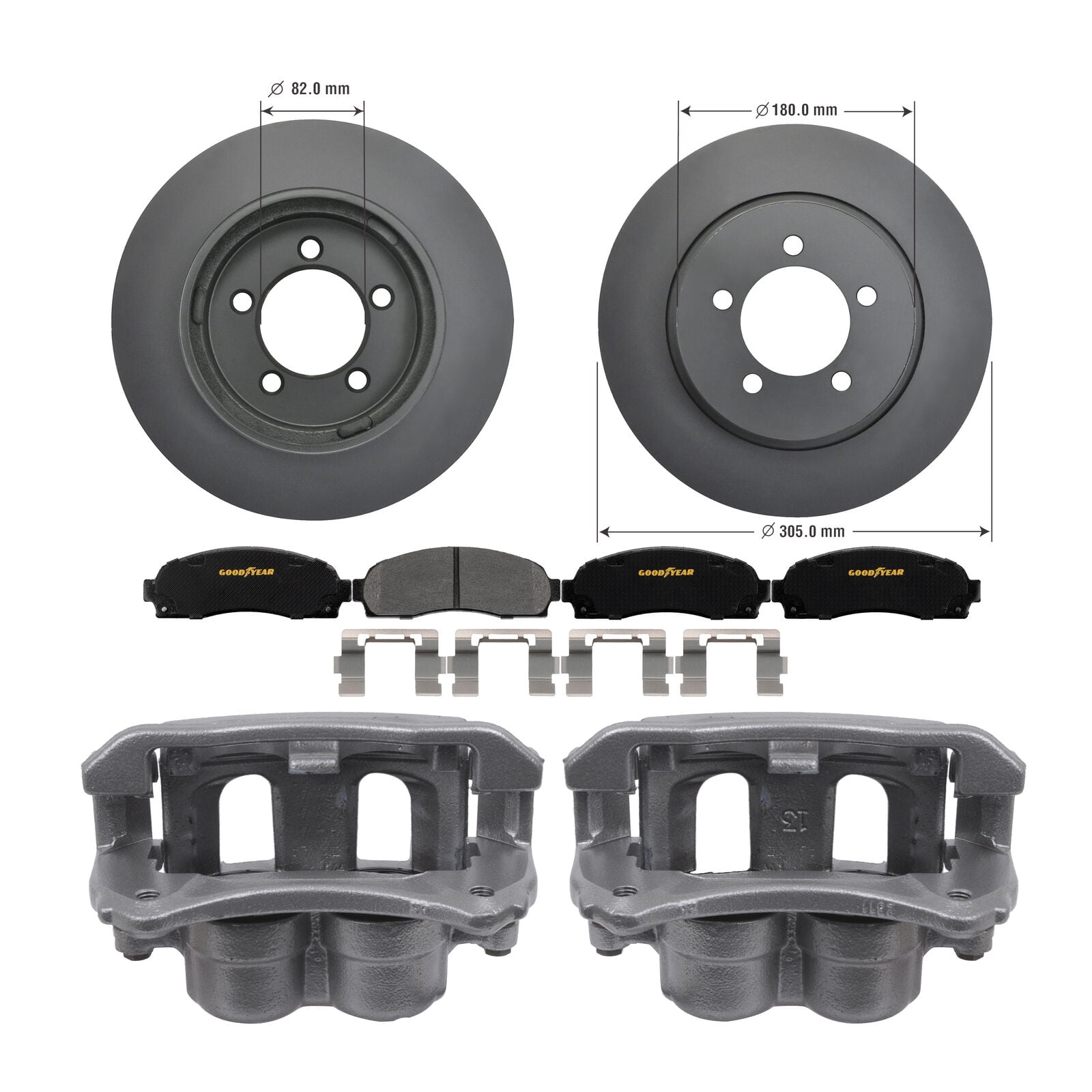 Front Brake Calipers Rotors Ceramic Pads for Ford Explorer Mercury