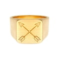 thumbnail image 2 of KUZZOI Men's Signet Ring Arrow Design 925 Silver 18k Gold Plated Size 9-11, 2 of 6