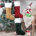 thumbnail image 3 of Dserhfy Christmas Sock White Long Plush High Gloss Sequins Bright Color Large Size Festival Prop Reusable Xmas Tree Ornament Kid Gifts Bag Pendant for Festival, 3 of 8