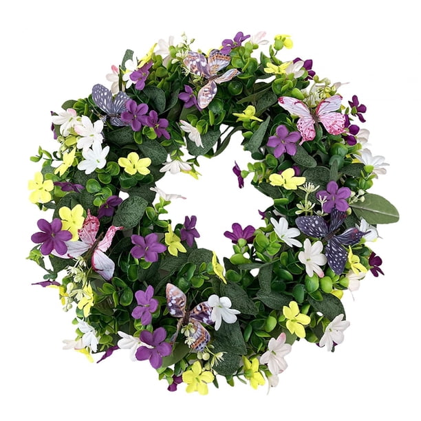 Corona de primavera Guirnalda Guirnalda decorativa colgante Todos los años Corona floral Decoración de otoño Corona para ventana de sala de
