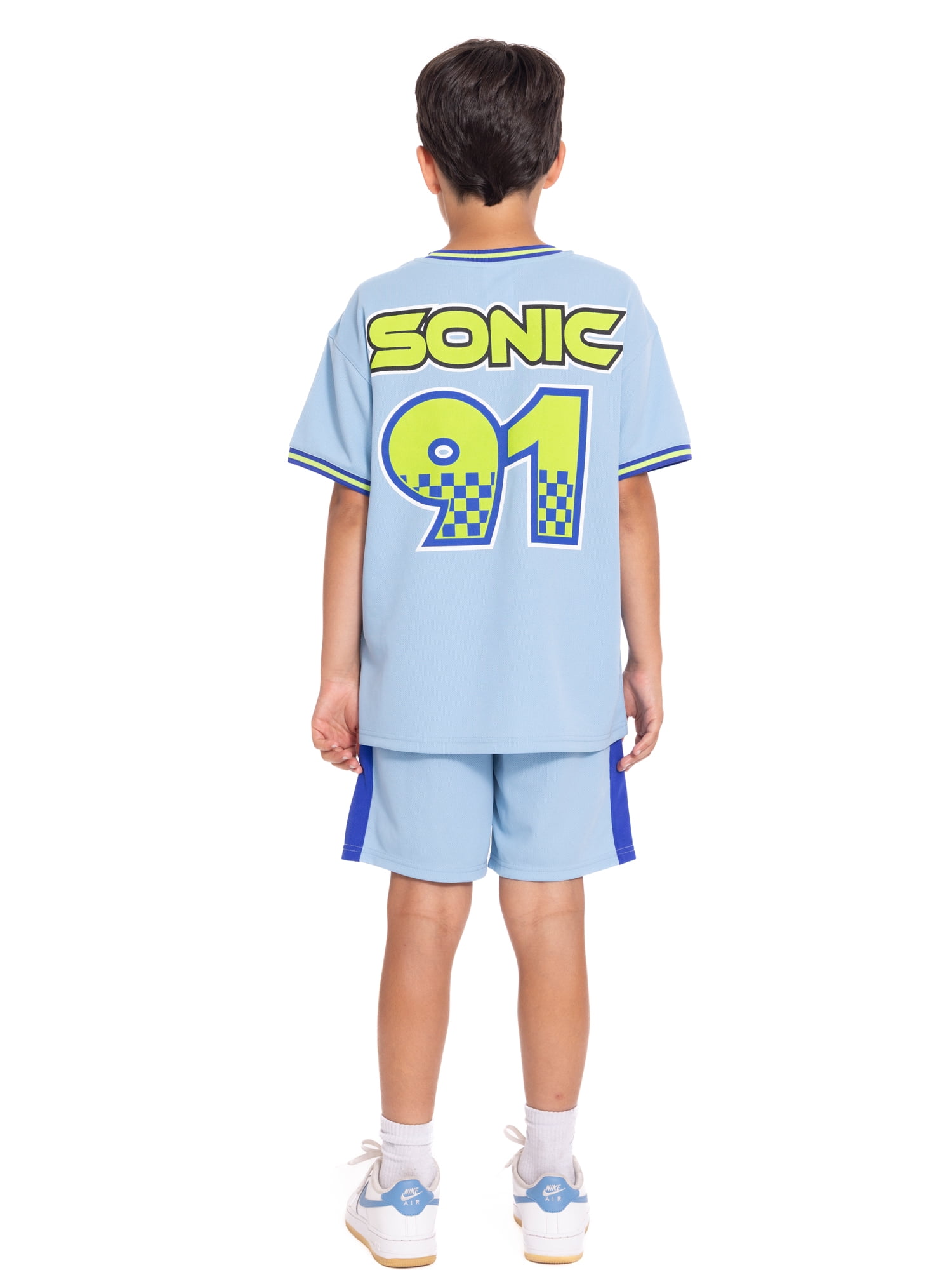 Sonic the Hedgehog Boys Graphic Soccer Jersey and Drawstring Shorts Set, 2-Piece, Sizes 4-16