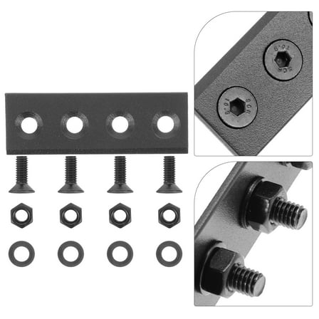 LEORX Sliding Barn Door Hardware Kit 1Set with Metal Track Connector Plate 3.15X1.06X0.08in