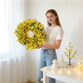 thumbnail image 4 of 19.7 Inch Spring Wreaths for Front Door Large Easter Forsythia Floral Summer Spring Door Wreaths Outdoor All Season Spring Decorations for Home Porch Room Window Wall Farmhouse Decor (Yellow), 4 of 8