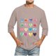 thumbnail image 1 of Camisas de Manga Larga para los Hombres Día de San Valentín Impresión Cuello Redondo Moda Casual, Mezcla de Poliéster de Lino de Algodón para Primavera Verano, 1 of 1