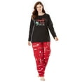 thumbnail image 1 of Dreams & Co. Plus Size Holiday Print Pj Set, 1 of 6