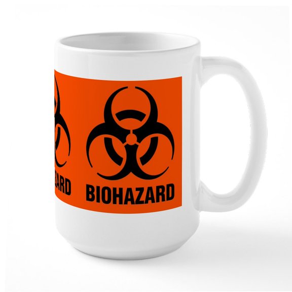 CafePress - Large Biohazard Mug - 15 oz Ceramic Large White Novelty Mug