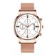 thumbnail image 1 of Reloj de cuarzo con calendario para hombre, esfera redonda, correa de acero, reloj de pulsera, oro rosa, blanco, 1 of 3