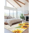 thumbnail image 2 of Rustic Sunflower Area Rug for Bedroom 5x7 Ft Country Floral Pastoral Retro Beige Background Super Soft fuzzy Throw Rug Non-Slip Fluffy Plush Indoor Floor Carpet for Living Room Nursery Home Decor, 2 of 8
