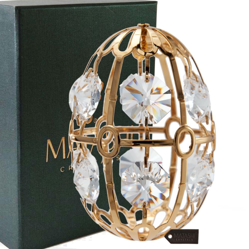 Matashi Home Decorative Tabletop Showpiece 24K Gold Plated Crystal
