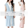 thumbnail image 3 of Women's Sleeveless Terry Wrap Towel Bathrobe Bow Pocket for Summer Drying Balcony Lounging Light Blue Free Size, 3 of 6
