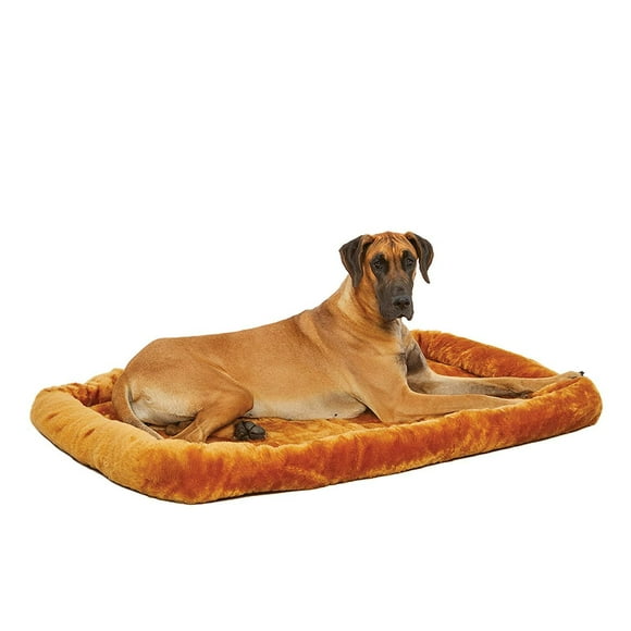 54L-Inch Cinnamon Dog Bed or Cat Bed w/Comfortable Bolster | Ideal for Giant Dog Breeds (Great Dane/Mastiff) &amp; Fits a 54-Inch Dog Crate | Easy Mainte