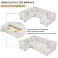 thumbnail image 4 of Harper & Bright Designs L-Shaped Sectional Sofa Bed with Pull-Out Sleeper, Convertible Couch with Storage Chaise, 2 Power Socketsr & 2 USB Ports for Living Room Apartment, 108.6" Beige, 4 of 17