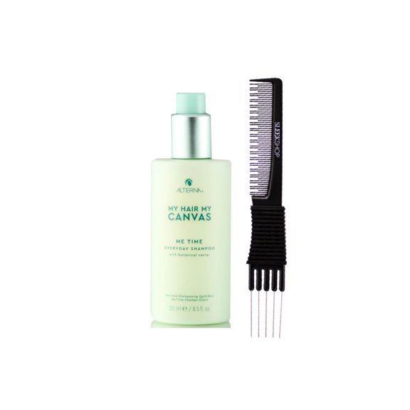 ALTERNA My Hair My Canvas Me Time Everyday Shampoo (8.5 oz) with SLEEKSHOP Teasing Comb Pack of 1