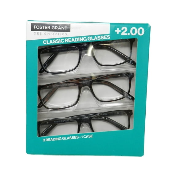 Design Optics By Foster Grant Full Frame Classic Reading Glasses  2.00 Reading Gasses 3 Ct