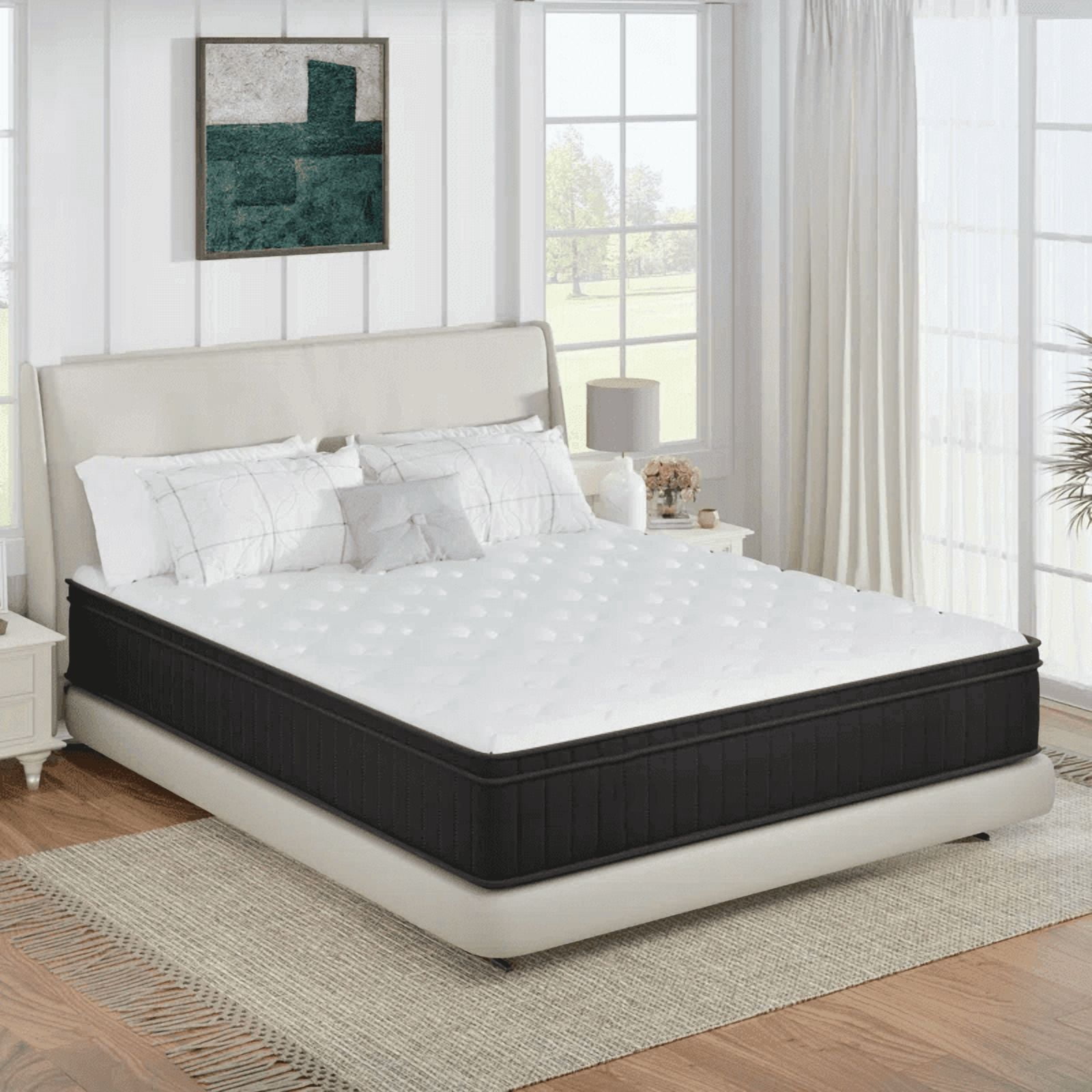 Twin Size 10 Inch Medium Firm Hybrid Mattress with Cooling Gel Memory Foam, CertiPUR-US Certified Mattress in a Box Pressure Relief Removable Cover No Fiberglass (Twin, 10 in)