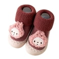 thumbnail image 1 of PMVFHDE Espadrilles pour Tout-Petits Chaussures d'Hiver pour Tout-Petits Semelle Souple Intérieur Non Chaud Chaussettes de Sol Chaussures Bébé Espadrilles Rouges, 2-2.5 Ans, 1 of 5