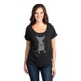 thumbnail image 2 of Thread Tank Chihuahua Dog Silhouette Women's Relaxed Slouchy Dolman T-Shirt Tee Heather Black Large, 2 of 4