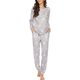 thumbnail image 1 of Conjunto de pijamas de mujer Pijamas de manga larga Pijamas con estampado de estrellas$ Pijamas suaves con bolsillos Traje con estampado de estrellas Xemadio HMHZ1841-4, 1 of 5