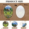 thumbnail image 3 of Canvas Wall Art Barn Farmhouse Green Nature Farm Cow Scenery Colorful Flowers Barn Oval Framed Canvas Prints Vintage Wall Hanging Decor for Home Decorations 8.6"x11.4", 3 of 7
