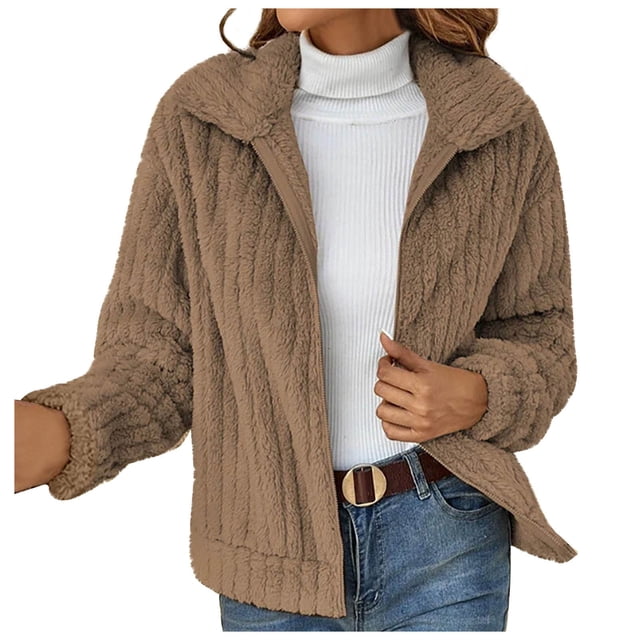 Chaquetas y abrigos casuales sin capucha de manga larga para mujer, cárdigan a rayas de primavera e invierno, abrigo corto para mujer