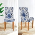 thumbnail image 4 of Chair Cover 2 Pack Removable Dining Chair Protectors Washable Chair Slipcovers Seat for Home Wedding Decor Blue and White Porcelain-style, 4 of 6