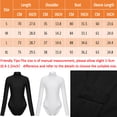 thumbnail image 4 of Long Sleeve Turtleneck Bodysuit, Casual Solid Basic Woman Body, High Neck Bodysuits Slim Tops, Black, 4 of 8