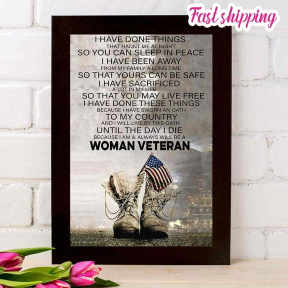 Woman Veteran The Oath To Our Country poster Prints Poster Wall Art Vertical 11 x 17 Inch Poster