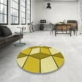 thumbnail image 4 of Ahgly Company Machine Washable Indoor Square Transitional Bold Yellow Area Rugs, 3' Square, 4 of 7