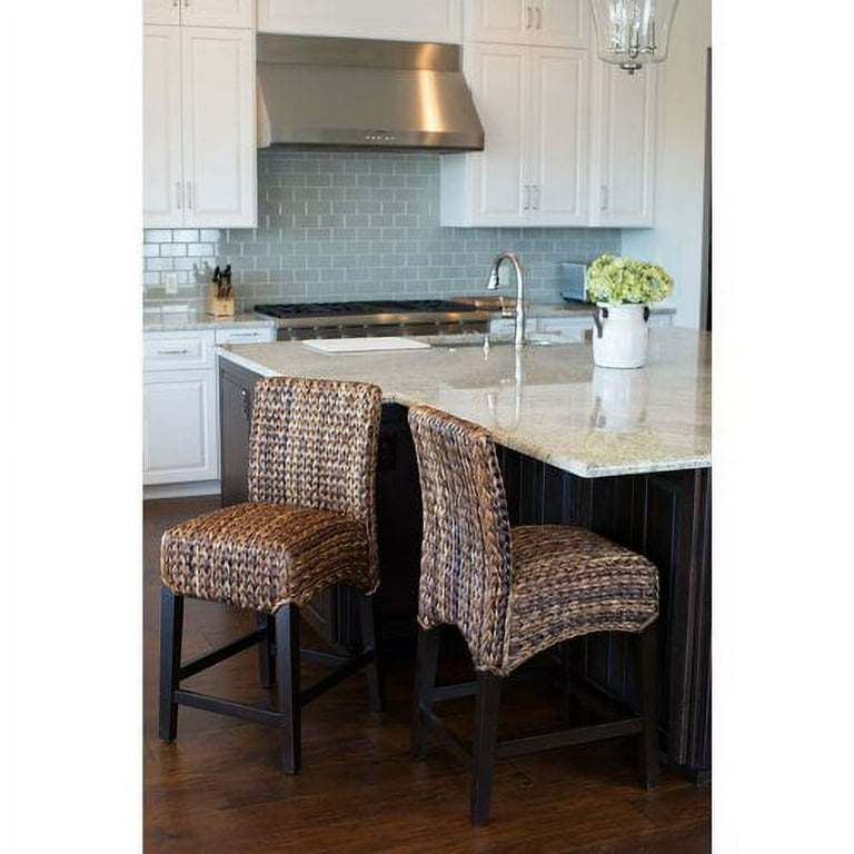 BirdRock Home Seagrass Counter Stool Counter Height Espresso