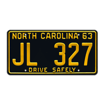 The Andy Griffith Show | Mayberry Police Car | JL 327 | Metal Stamped Replica Prop License Plate