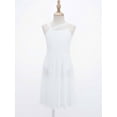 thumbnail image 3 of DPOIS Kids Girls Ballet Lyrical Dance Dresses Sleeveless Color Block Leotard White 16, 3 of 7