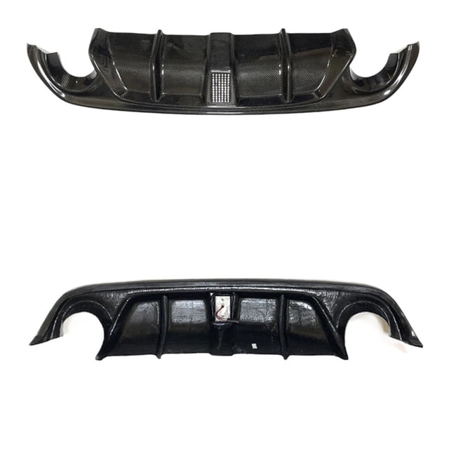 For Infiniti Q50 2014-2017 Rear Bumper Diffuser Lip Real Carbon Fiber Boot Tail Guard Splitter Spoiler Plate W/ Lamp