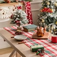 thumbnail image 7 of Red Gold Plaid Christmas Table Runner, Winter Holiday Table Runners 108 inches Long, Xmas Decorations Indoor Outdoor Farmhouse Home Kitchen Dining Party Decor, 7 of 7