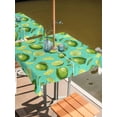 thumbnail image 2 of Outdoor Tablecloth with Umbrella Hole for Patio/Picnic/Party/Camping, Green Lemons Waterproof Table Cloth Square Cover Washable, Summer Tropical Leaves Teal Green (54"x 54"), 2 of 8