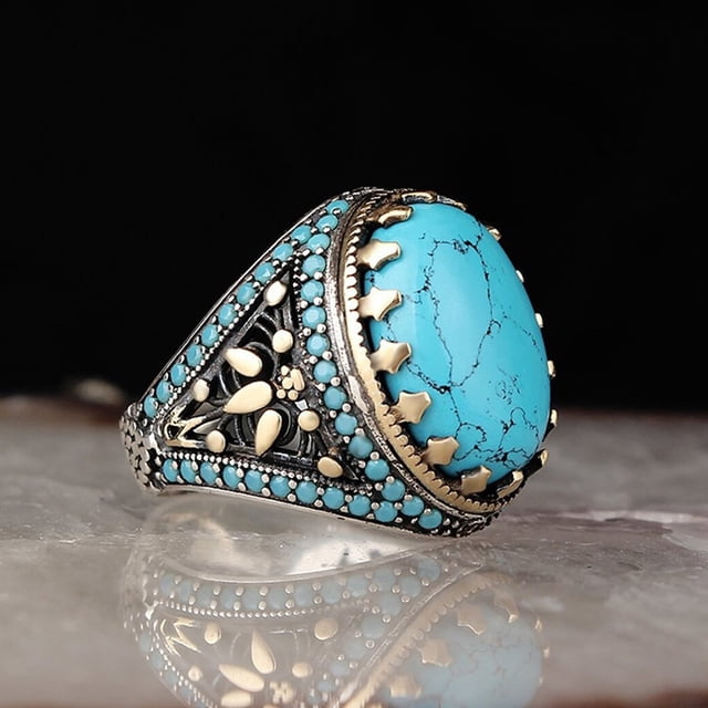 Anillo de piedra de ágata Natural ovalada grande Vintage para hombre, anillo de hormiga de circón rojo amarillo con incrustaciones Retro para mujer, anillo de boda, joyería turca Tan Jianjun unisex