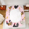 thumbnail image 5 of Manfei Cartoon Rooster Twin Sheet Sets 3pcs, Kawaii Chicken Twin Fitted Sheet, Cute Farm Animal Flat Sheet, Pink Lightweight Room Decor, 5 of 7